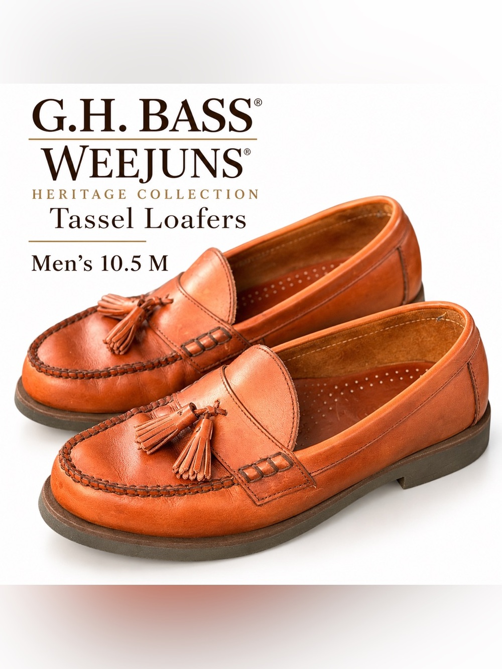 G.H. Bass Weejuns Heritage Leather Tassel Loafers Brown Men’s 10.5 M